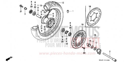 FRONT WHEEL (VT1100C2) VT1100C2V de 1997